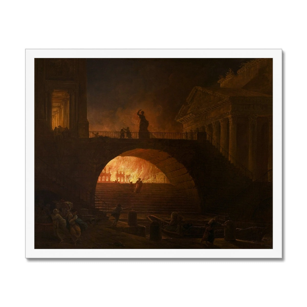 The Fire of Rome - Hubert Robert (1785) Framed Print